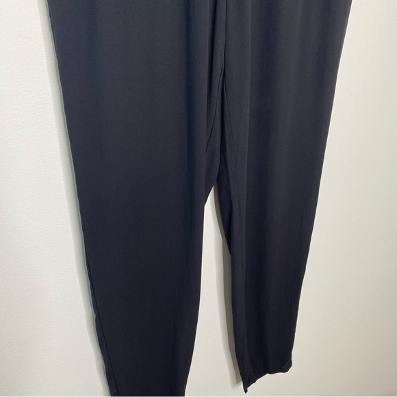 Eileen Fisher Black Silk Pull On Ankle Pants - Picture 8 of 14